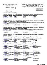 Đề kiểm tra học kỳ I môn Tiếng Anh Lớp 10 - Mã đề 504 - Năm học 2018-2019 - Sở giáo dục và đào tạo Quảng Nam